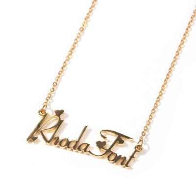 China European And American Clavicle Name Personality Necklace DIY Letter Stainless Steel Hip Hop Hiphop Chain for sale