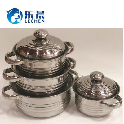 China Sustainable Africa Stainless Steel Cookware Sets Pot Sets Casserole Soup Pot Set Stock Pot 4pcs/3pcs for sale