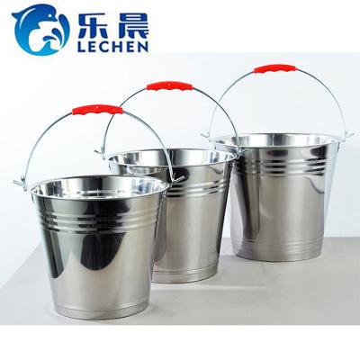 China Durable Thickened Stainless Steel Bucket Household Mop Bucket Water Bucket With Lid Handle for sale