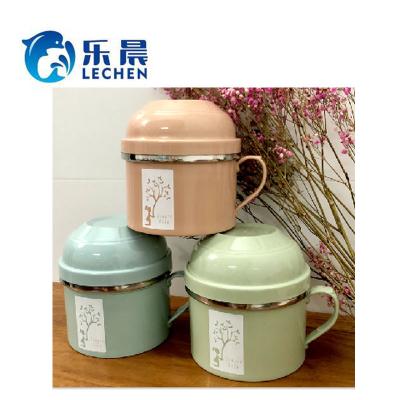 China Korean Fast Food Insulation Cup Korean Lunch Box Personalized Cup With Plastic Lattice for sale