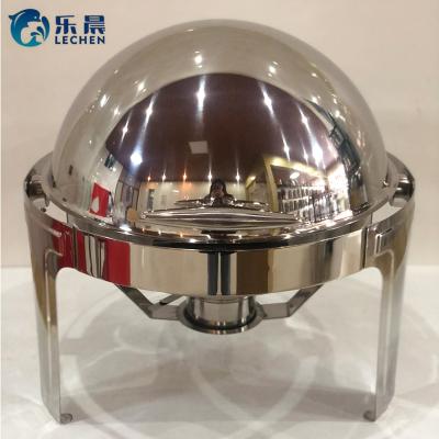 China Simple Functional Stainless Steel Round Chafing Dish Oven Restaurant Round Buffet Party Food Warmers Shake Tray for sale