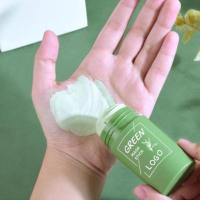 China Private Label Skin Care Product Organic Green Tea Moisturizer Purifying Natural Green Facial Mud Solid Cleansing Clay Musk Face Mask Stick for sale