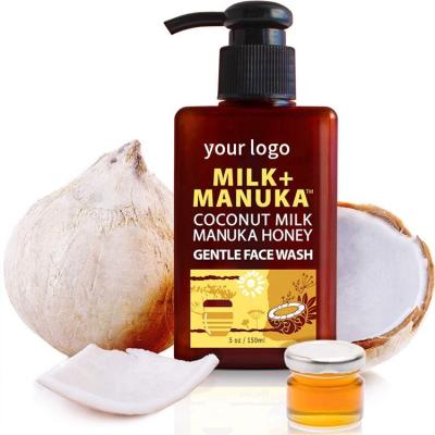 China Acne Treatment Best Selling Coconut Milk Manuka Honey Gentle Face Wash Deep Natural Organic Coconut Foaming Facial Cleanser for sale