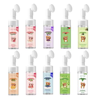 China Acne Treatment Private Label Massage Foam Deep Cleansing Facial Cleanser Moisturizing Green Tea Face Wash for sale