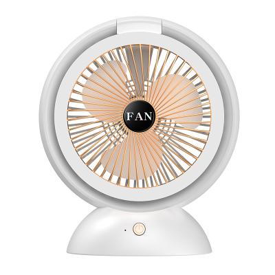 China USB Desk Fan The Head Fan Swing Up And Down Desk Fan With Night Light USB Charging Small Desk Fan Multifunctional Desk Fan for sale