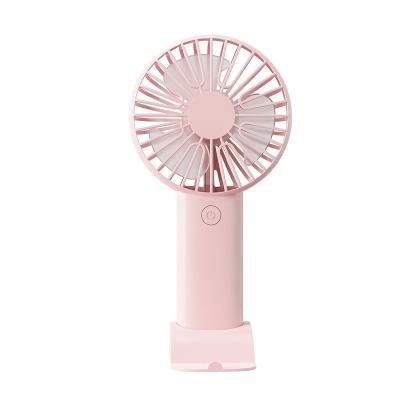 China Protable Mini Small Popular Portable Rechargeable 800Ma Mini Pocket Fan With Bracket Hand Held At The Bottom for sale