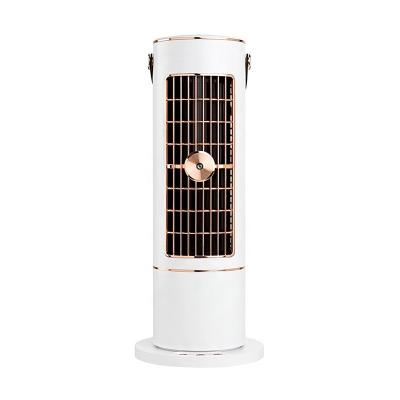 China Sync Function 4000mAh Gold Silver Office Home Silent Learless Portable Usb Charging Mini Cooling Tower Fan for sale