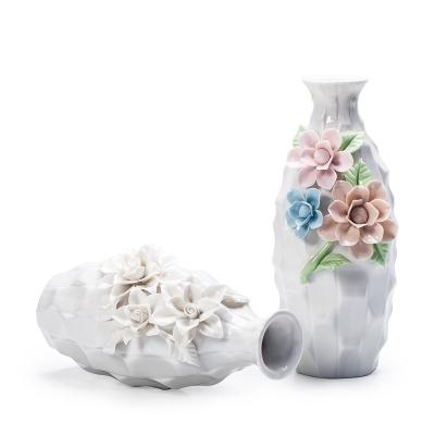 China Minimalist GuYao Luxury Home Decor Nordic Modern White Handmade Vase Living Vase Cylinder Ceramic Vase for sale