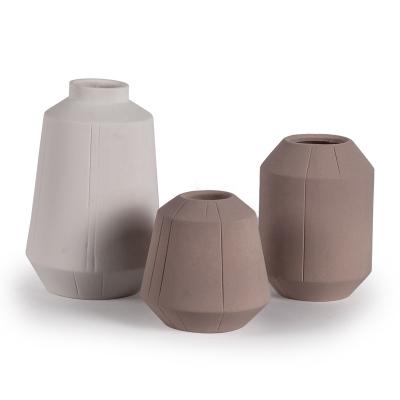 China Custom simple home earthenware vase minimalist GuYao living room decorative ceramic flower vase for sale