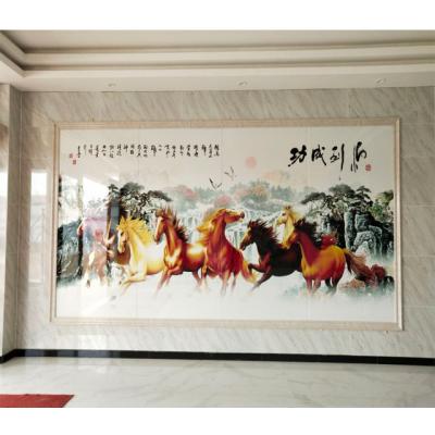 China High Gloss Marble Interior Venue 3d Fiber Cement Meeting Printing TV Background Decorative Wall Panels for sale