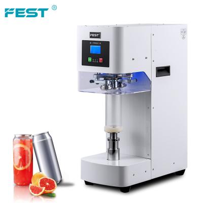 China Food FEST Soda Can Automatic Can Sealing Machine Sealer With Cup Holder For Bubble Tea Saop for sale