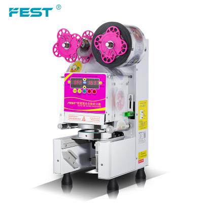 China Automatic food FEST cup sealing machine bubble tea equipment CE boba sealer machine juice sealing machine for sale