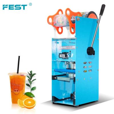 China ET-D9 110/220 Voltz Tray Sealer Fruit Juice Plastic Cup Machinery Manual Manual Yogurt Sealing Cup for sale