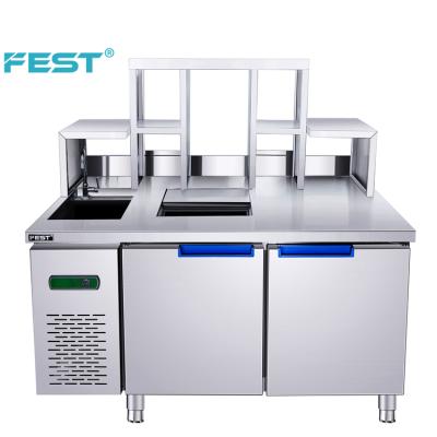 China Hotels Full Set Bubble Tea Equipment Bubble Tea Working Stainless Steel Countertop Bubble Tea Counter Counter for sale