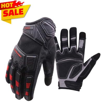 China HANDLANDY Anti-impact Heavy Duty Synthetic Leather TPR Oilfield Protection Other Construction Impact Mechanic Hand Safety Working Gloves for sale