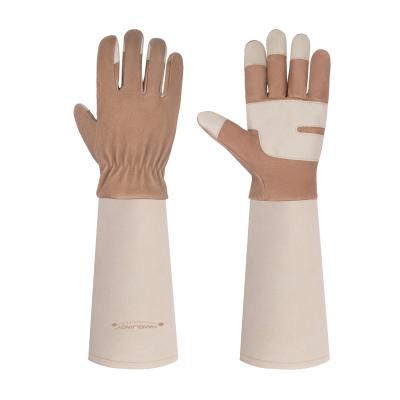 China HANDLANDY Anti-Sting Forearm Protective Men Women Extra Long Pigskin Long Sleeve Rose Pruning Gardening Gloves Leather Work for sale