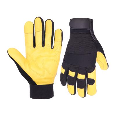 China HANDLANDY Durable Safety Gloves Mechanic Leather Gloves Working Gloves Lightweight Safety For Women Men for sale