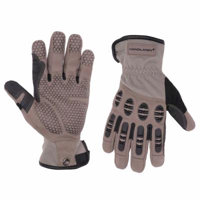 China HANDLANDY Outdoor Breathable/Flexible/Comfort/Safety Anti-Vibration Synthetic Foam Padded Palm Gloves Motorcycle Mechanic Silicone Coating Impact Gloves for sale