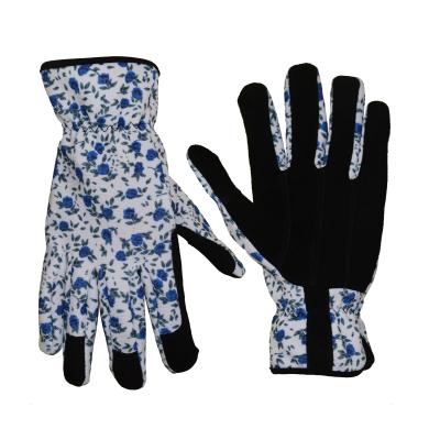 China HANDLANDY Workplace Pigskin Leather Gloves Spandex Garden Work Gloves Ladies Shape Leather Gardening Gloves for sale