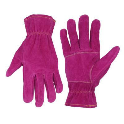 China HANDLANDY Breathable Stretchy Flexible Premium Cow Split Active Workers Driving Ladies Leather Dexterity Gardening Gloves for sale