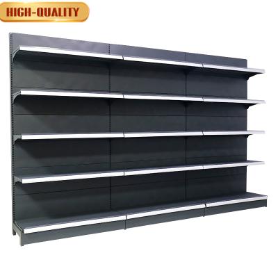 China 5 Double Layers Single Side Supermarket Shelf Supermarket Grocery Display Stand / Rack Gondola Side Shelving for sale