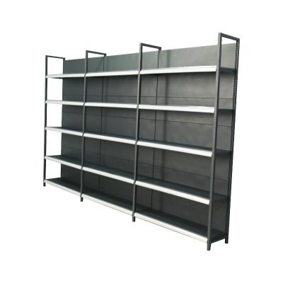 China 5 Layer Supermarket Shelving Single Side Steel Estantes Steel Shelf 5 Layer Boltless Metal Storage Rack Shelves Gondola Shelving for sale