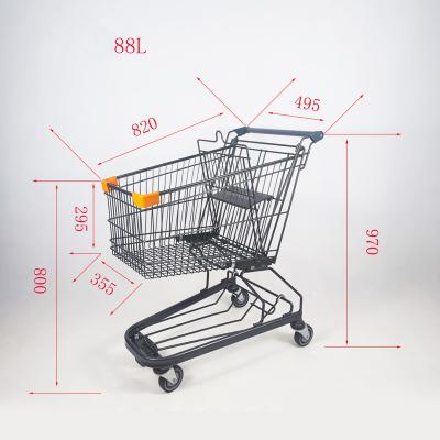 China Durable High Quality Customized Supermarket 4 Wheels Shopping Cart for sale