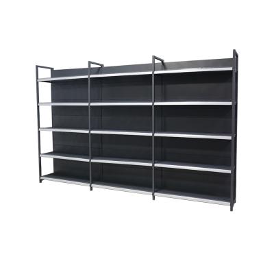 China OEM Single Supermarket ODM 5 Layers Supermarket Shelf Side Shelf Steel Wood Display Rack For Shop Heavy Duty Light Duty Shelf Shelf for sale