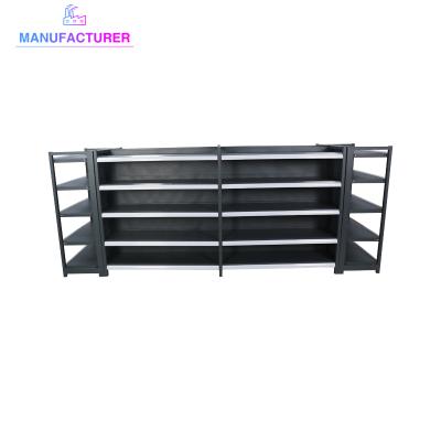 China 5 Layer Supermarket Shelf Single Side Best Selling Four-column Supermarket Shelves Metal Display Stands for sale