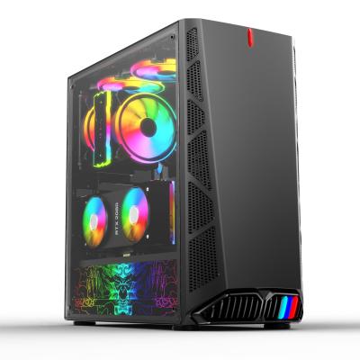 China With Black Tempered Cool Modern Special Desktop Computer Case Gabinete De Pc Fan PC Game for sale