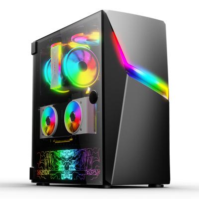 China With Fan Black Tempered Cool Modern Desktop PC Gaming Special Computer Case Gabinete De Pc for sale