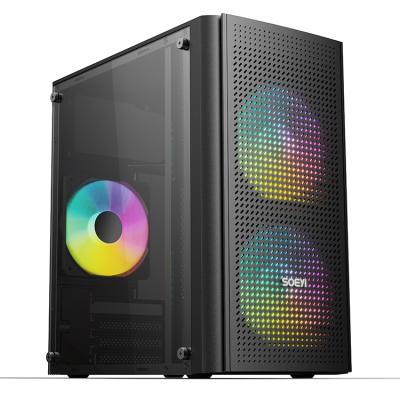 China With Fan Computer Case Small Mid Tower M-ATX/ITX Tempered Glass OEM Gaming Case for sale