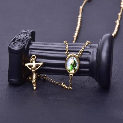 China ZJ10106 Religious Gold Plated Jesus Cross Necklace Religious Medal Pendant for sale