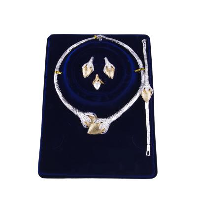 China New TRENDY African 4 Piece Jewelry Sets Custom Jewelry Set 18k Alloys Great Jewelry Color Guaranteed for sale