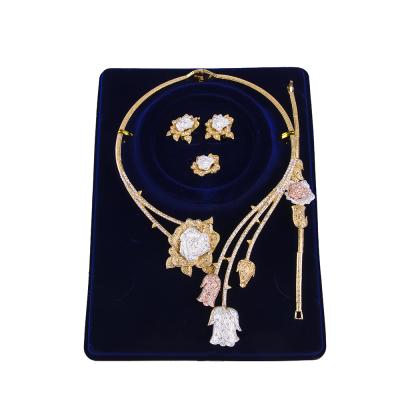 China Trendy fashion jewelry set, gold jewelry, 18k gold jewelry for sale