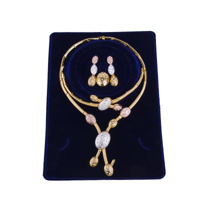 China FASHIONABLE 18K Gold Plated African Trendy High Quality Wholesale Jewelry Sets Wedding Party Gift for sale