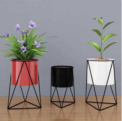 China Natural Environmental Friendly Iron Stand Decorative Big Selling Luxury Less Wholesale Stainless Steel Flower Pot for sale