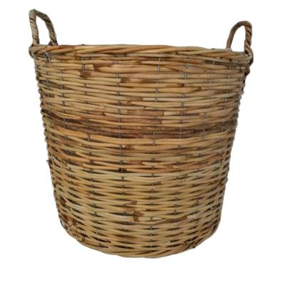 China Modern Plant/Food/Fruit/Vegetable Storage Used Round Plant Handmade Woven Natural Rattan Basket Kitchen Baskets For Garden for sale