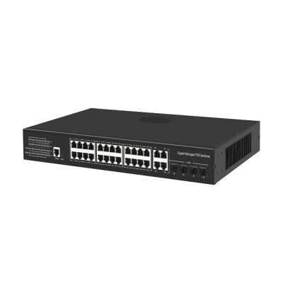 China POE 28Ports PoE Switch 24 x 1G PoE Ports 4 Gigabit SFP Uplink Ports PoE Switch Power Supply For CCTV Camera for sale