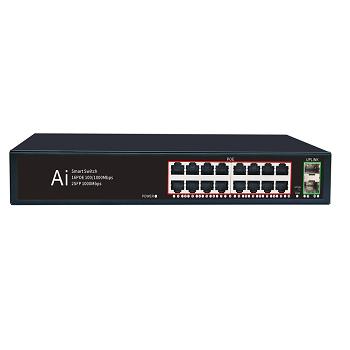 China POE Hot Deals - 18 Port PoE Switch 16 x 1 Gigabit Ports 2 x 1 Gigabit SFP Uplink PoE Ports 220W PoE Gigabit Switch for sale