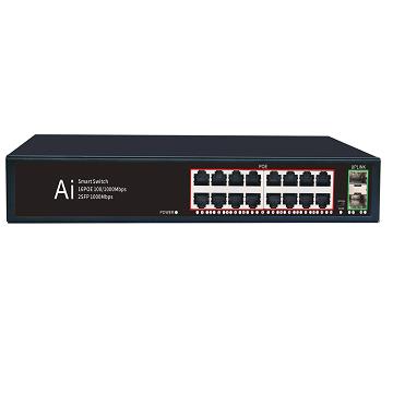 China POE Hot Sale - 18 x 16 x 1 Gigabit Ports PoE Switch 2 x 1 Gigabit SFP Uplink Ports Network Switch PoE Switch for sale