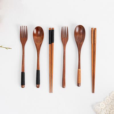 China Sustainable Chopsticks For Restaurants Wire Wrapped Wooden Chopsticks Gift Reusable Natural Wooden Spoons for sale