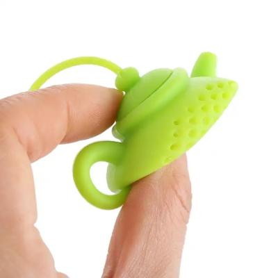 China WITH LID Shape Tea Infuser Strainer Silicone Tea Bag Leaf Filter Diffuser Teaware Teapot Accessory for sale