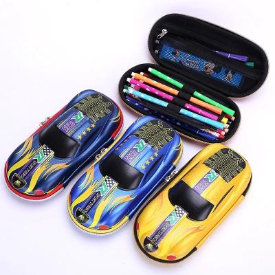 China Supercar Pen Case Organizer Stationery Cartoon Pencil Case Car for Kids Boys Student Cartoon Pencil Box 3D EVA Large Capacity for sale