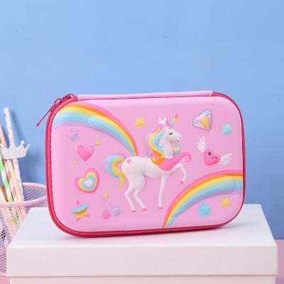 China Cute Cartoon Pencil Case Eva Unicorn Stationery Box Girls Color Pencil Case Student Pen Case School Supplies Gifts for sale