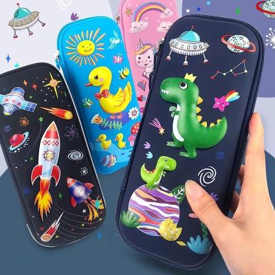 China Cartoon Animals Box 3D Cartoon EVA Pencil Case Cute Stationery Pencil Case For Kids Pen Case Big Pen Bag School Supplies Storage Bag for sale