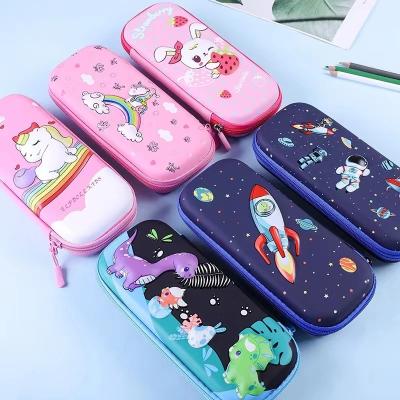 China Wholesale Kawaii Unicorn Animal 3d Eva Pen Box Large Capacity Organizer Pocket Stationery Pencil Case Cartoon For School Girl Boy for sale