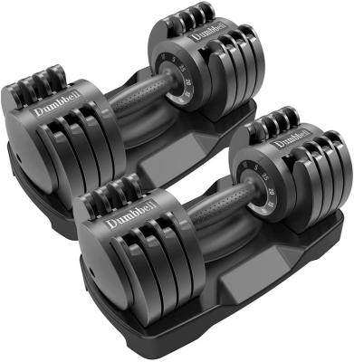 China Rubber Covered Dumbbell In Gym 25LB 12KG Barbell Running Home Fitness Equipment Adjustable Dumbbell Set for sale