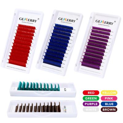 China Colored Volume Fans Colors Easily GEMERRY Wimpern Easily Fan Lash Extensions Speedy 1 Second Individual Eyelash Extensio Multicor Volume Blooming Lashes for sale