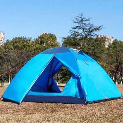 China Breathable Outdoor Aluminum Rod Double Layer Tent 1-4 Person Waterproof Camping Tent for sale